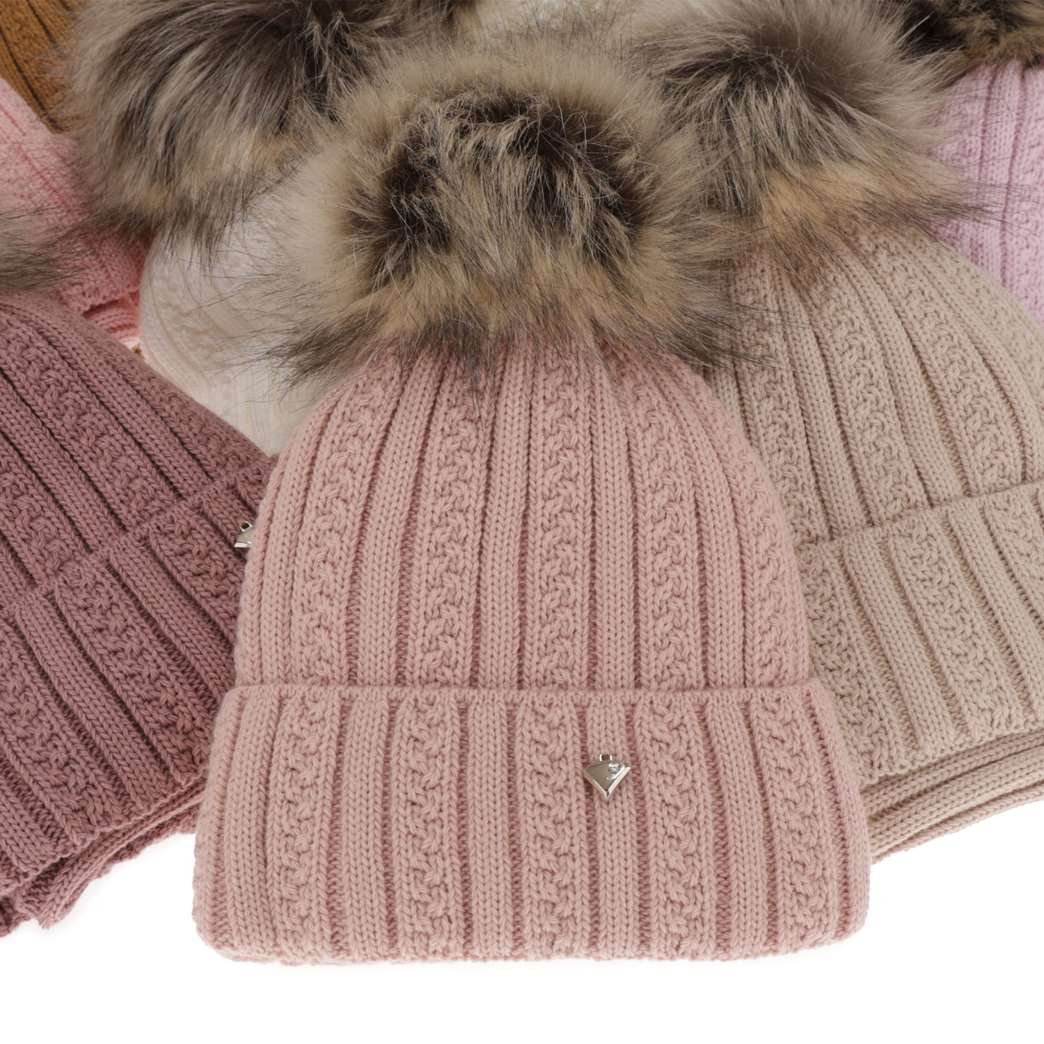 Set invernale bambina: berretto e scaldacollo, lilla, con pompon, Wirginia