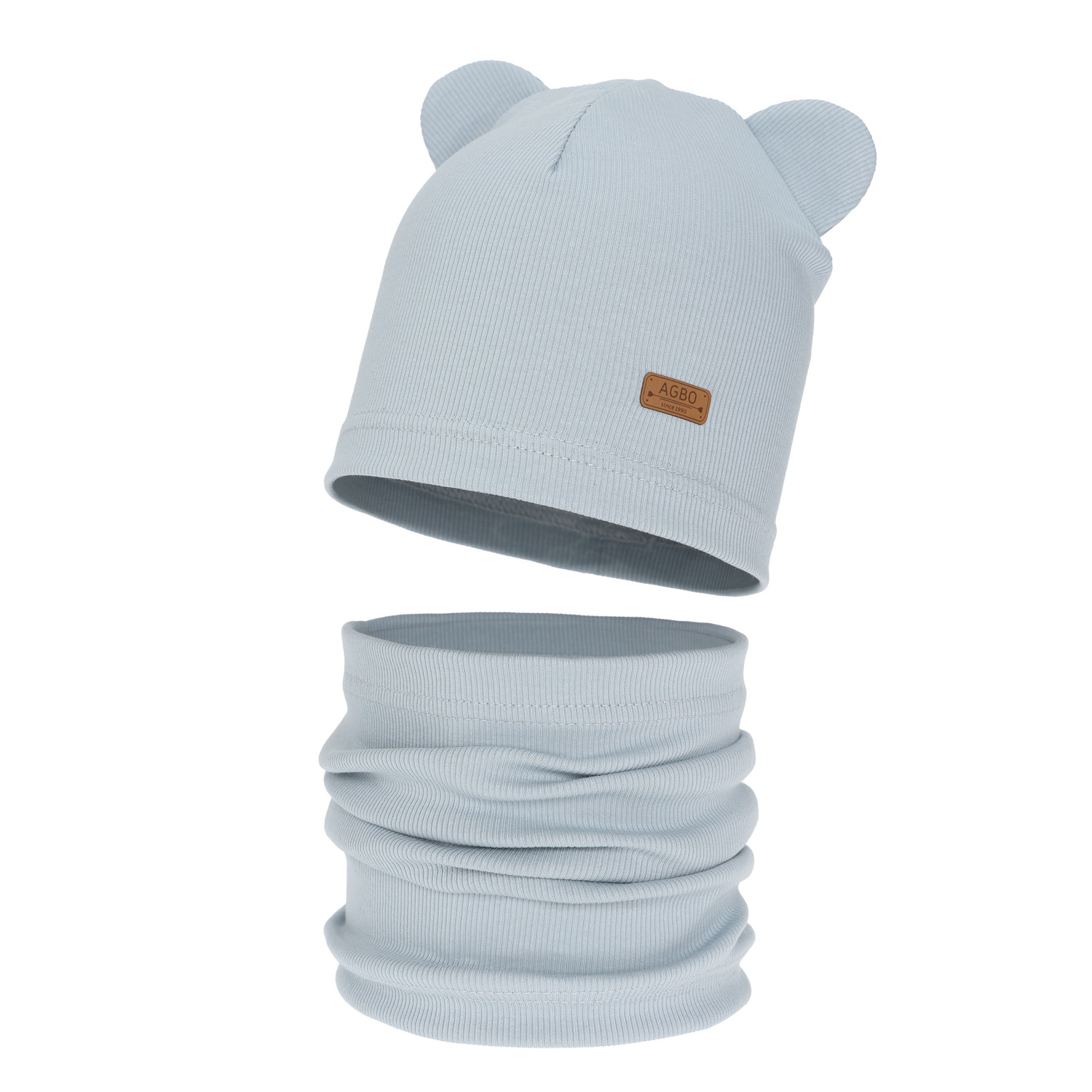 Set autunno/primavera bambina: berretto e scaldacollo, in cotone, grigio Georgea