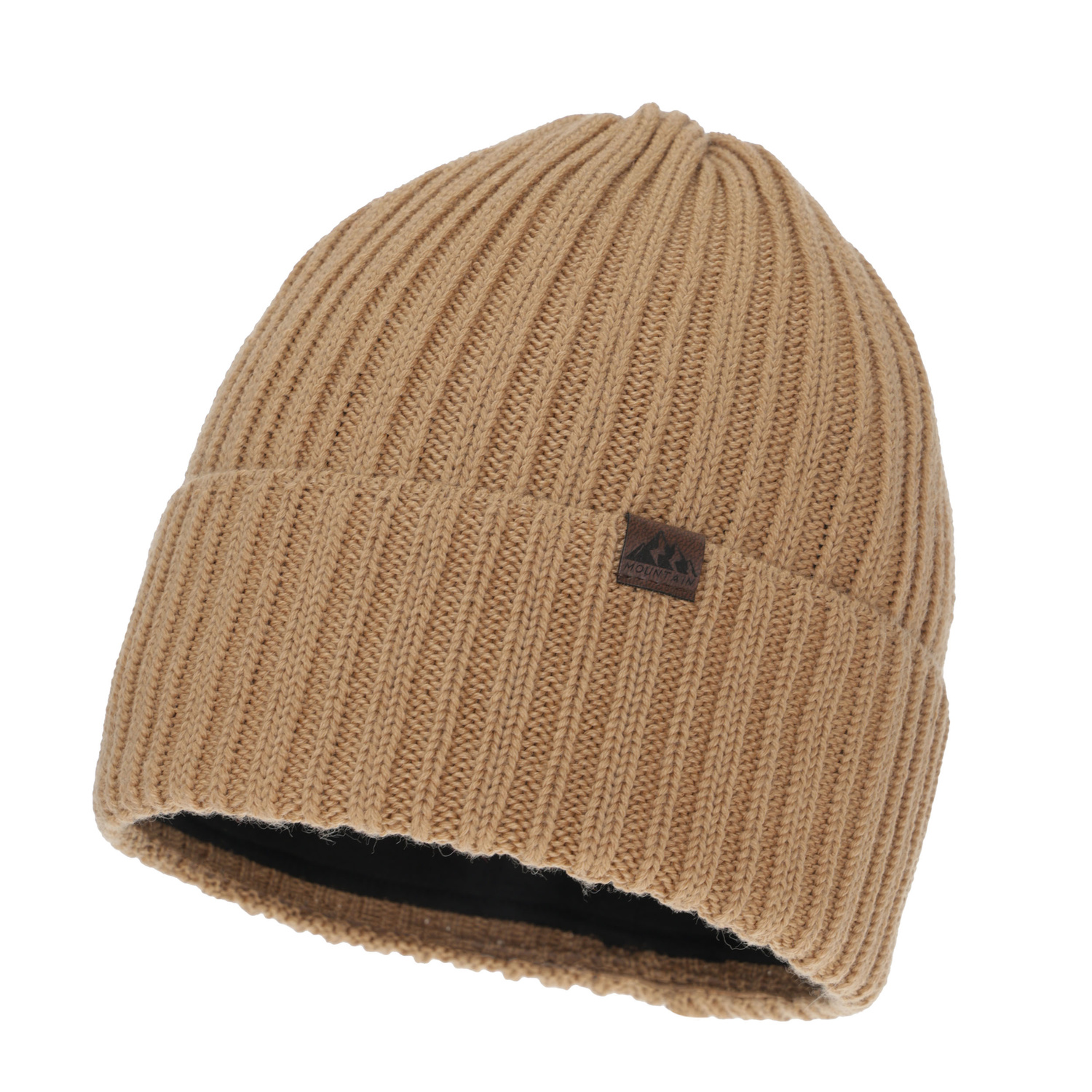 Berretto invernale uomo, camel, con lana merino, Huno