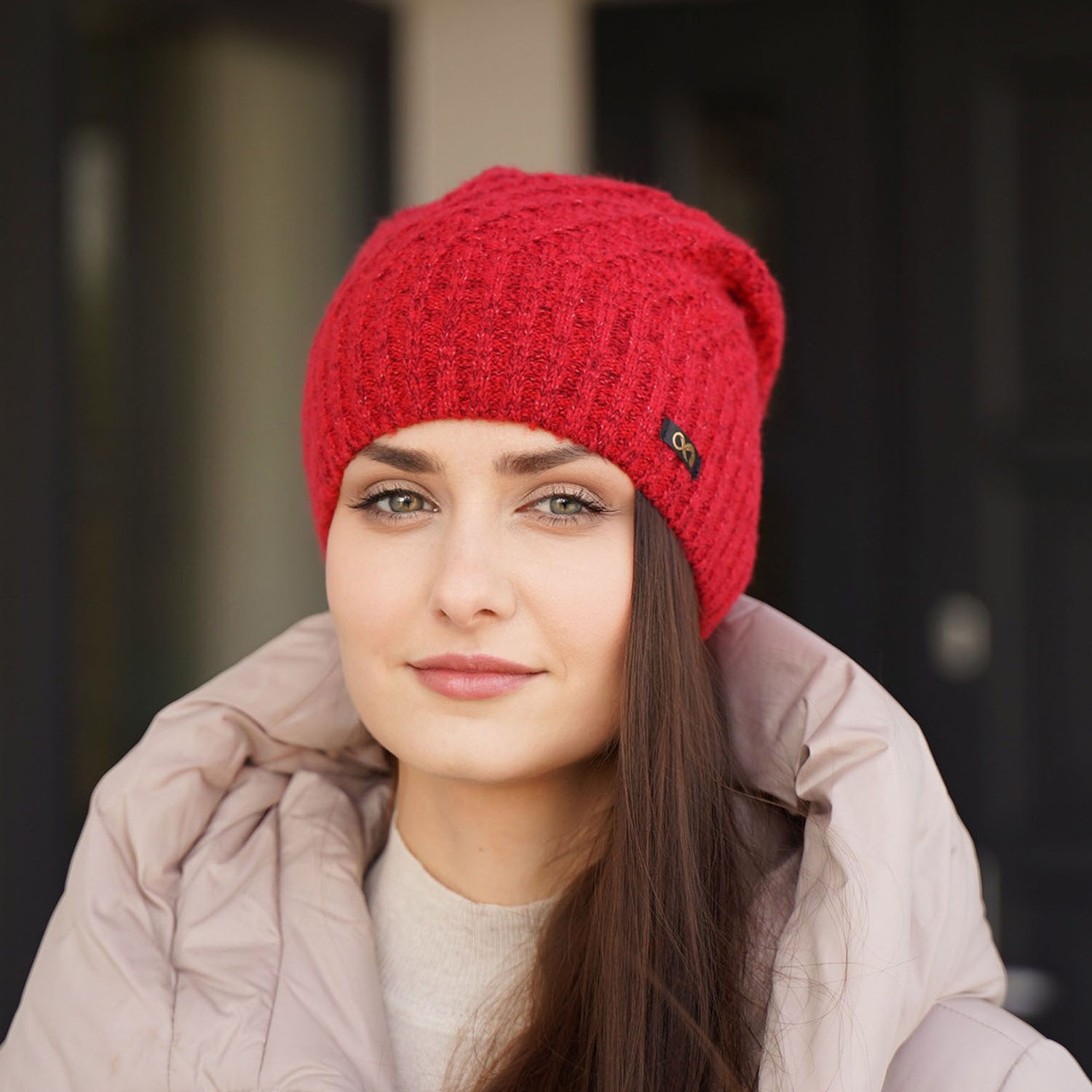 Berretto invernale donna, miele, 100% Lana Merino, Misha