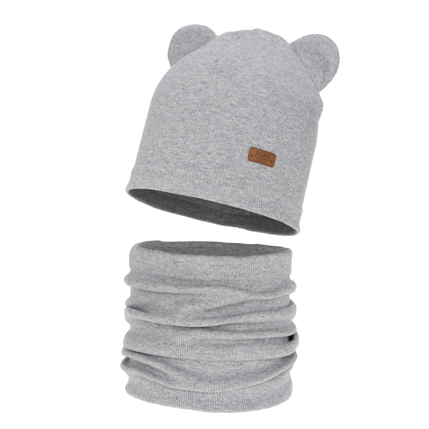 Set autunno/primavera bambina: berretto e scaldacollo, in cotone, grigio Georgea