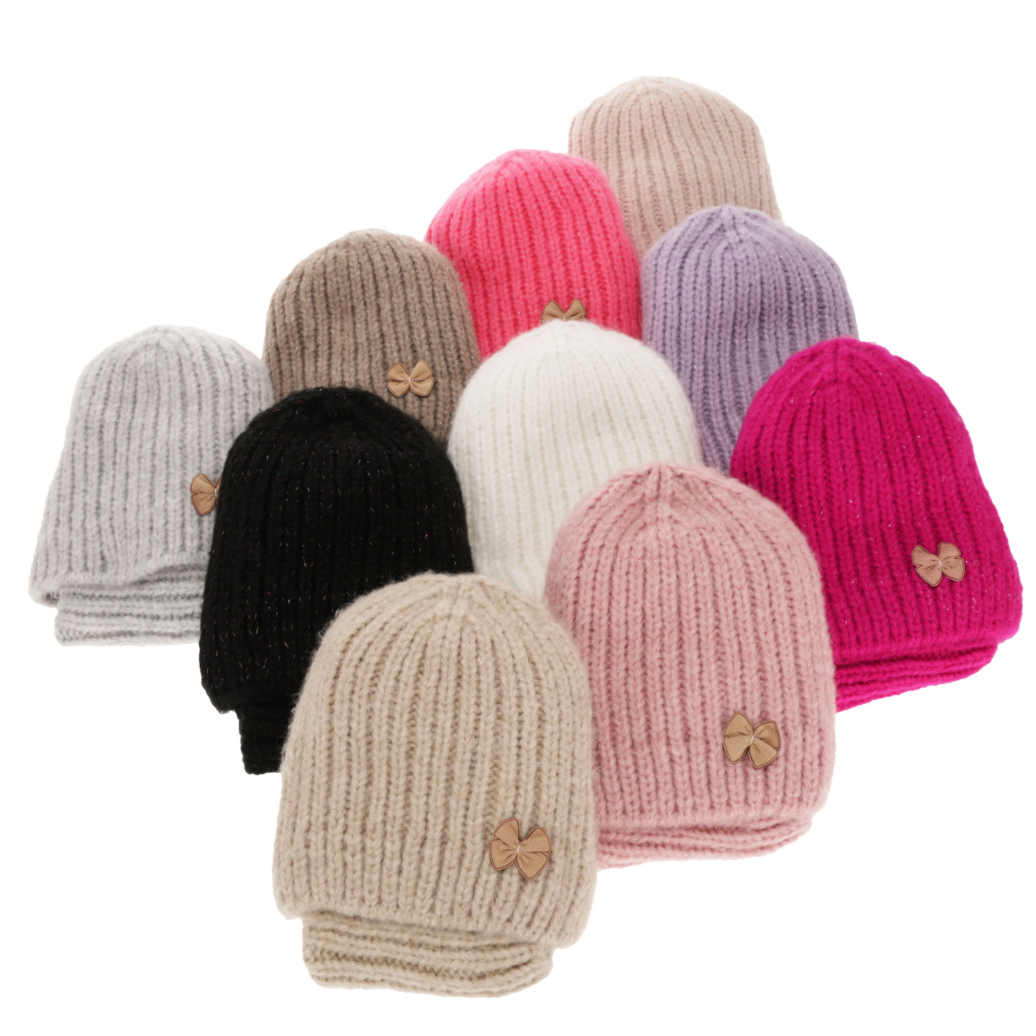 Set invernale bambina: berretto e scaldacollo, beige, Ingrid