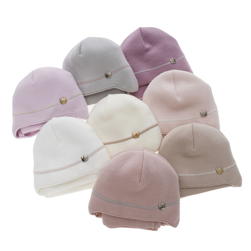 Set invernale bambina: berretto e sciarpa, beige, con lacci, Elina