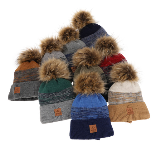 Set invernale bambino: berretto e scaldacollo, grigio, con pompon, Buffalo