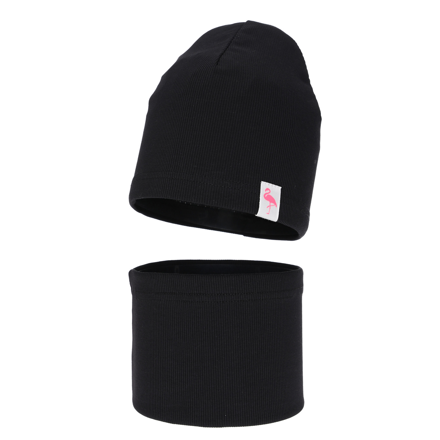 Set autunno/primavera bambina: berretto e scaldacollo, in cotone, nero, Rumilla