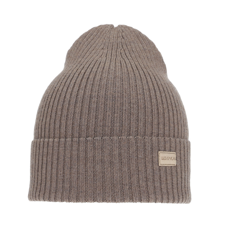 Berretto invernale donna, ciemnobeżowa, 100% Lana Merino, Sophie