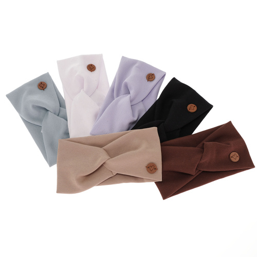 Fascia per capelli autunno/primavera bambina, grigia, in cotone, Kasjana