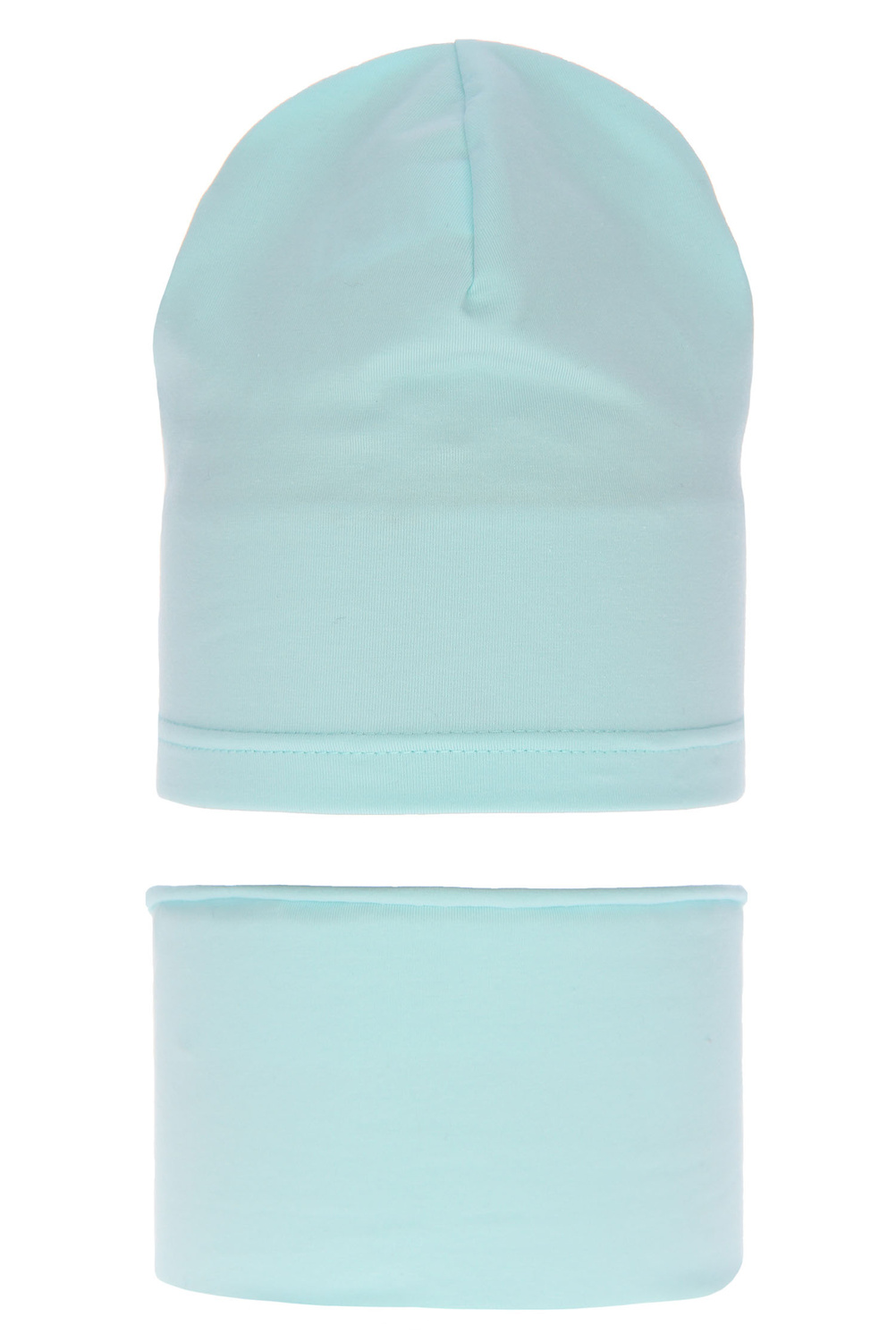 Set autunno/primavera bambina: berretto e scaldacollo, verde menta, in cotone, Hazelka