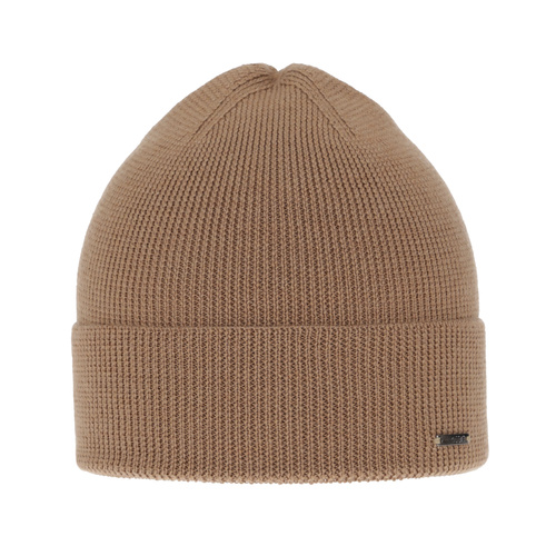 Berretto invernale uomo, camel, 100% Lana Merino, Memfis