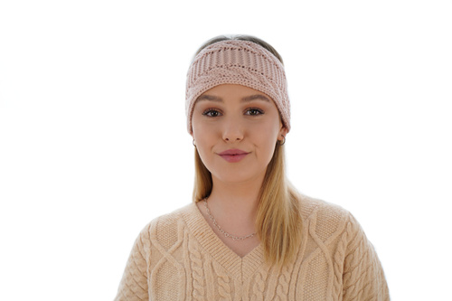 Fascia per capelli invernale donna, crema, Bera