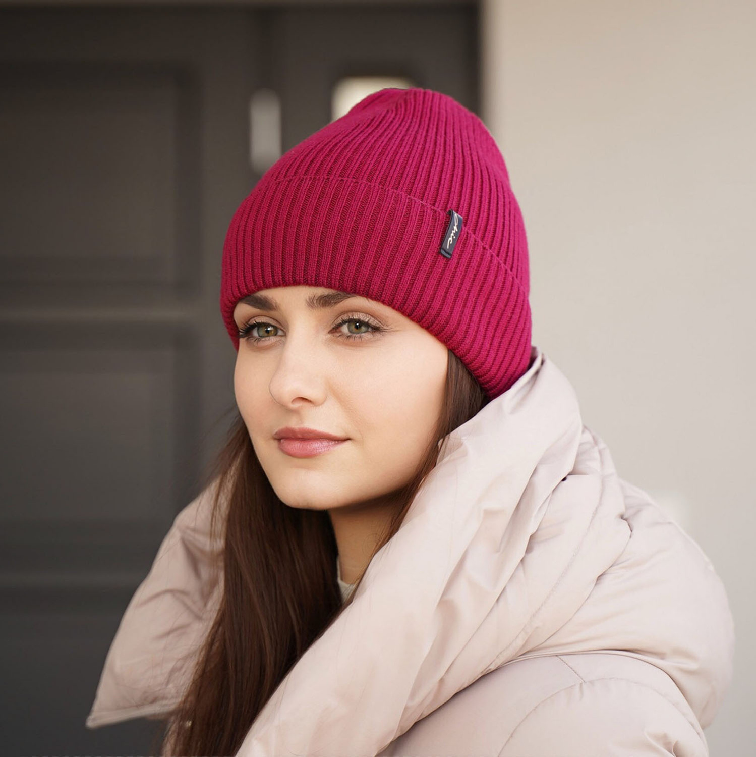 Berretto invernale donna, bianco, 100% Lana Merino, Megan