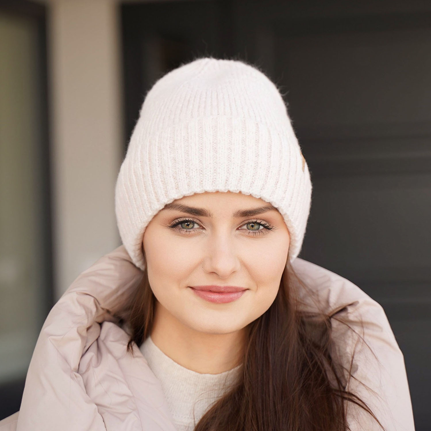 Berretto invernale donna, rosa, 100% Lana Merino, Alvara