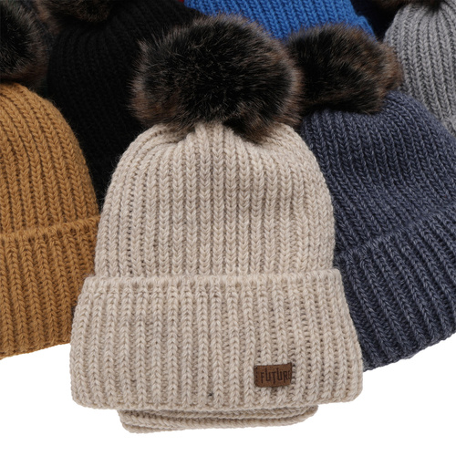 Set invernale bambino: berretto e scaldacollo, blu, con pompon, Wonder