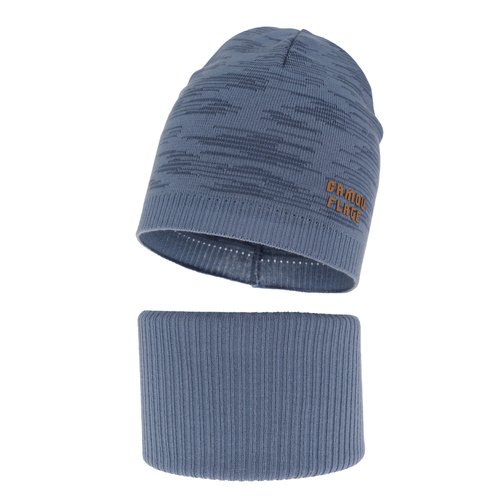 Set autunno/primavera bambino: berretto e scaldacollo, con cotone, blu, Carter