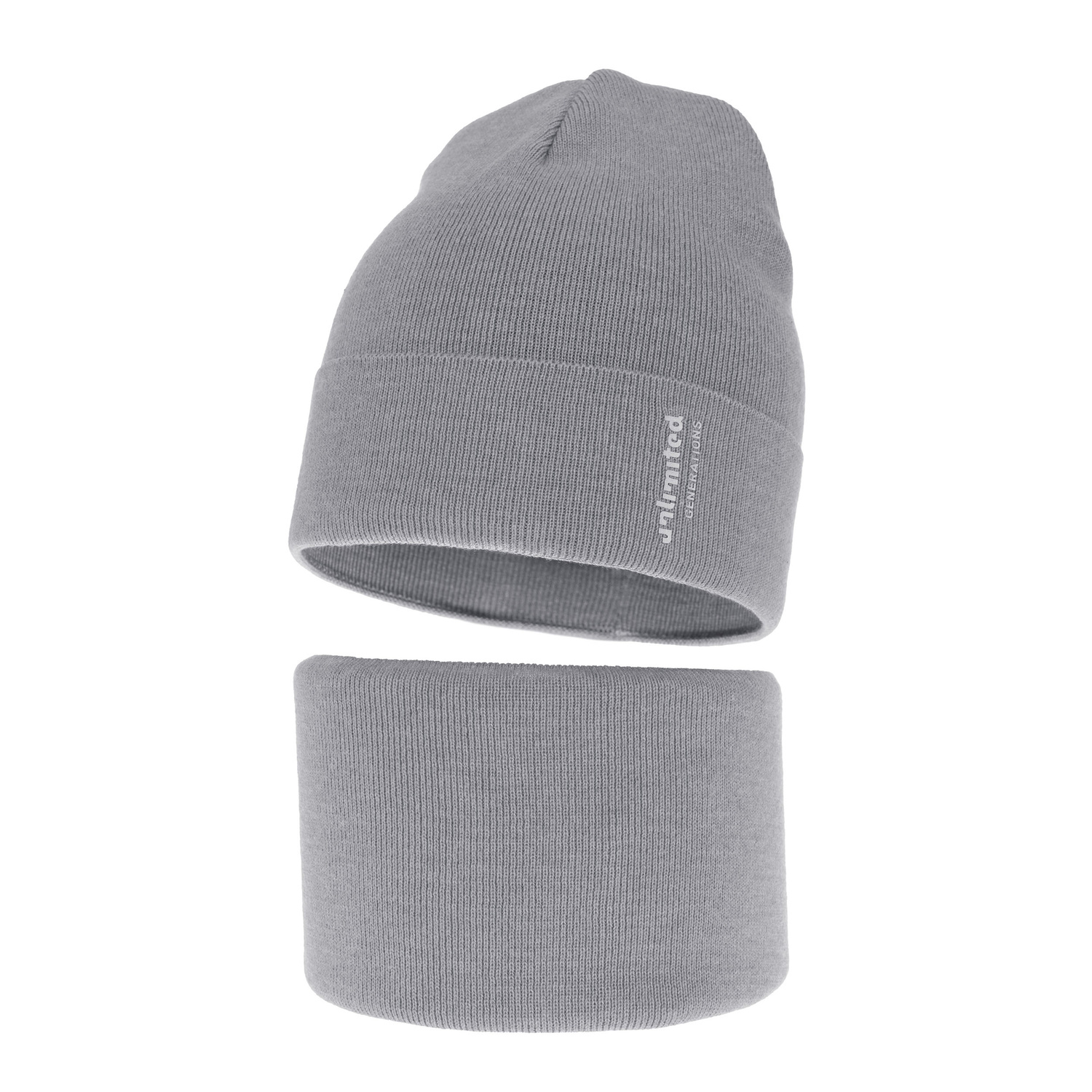 Set autunno/primavera bambino: berretto e scaldacollo, con cotone, grigio, Timothe