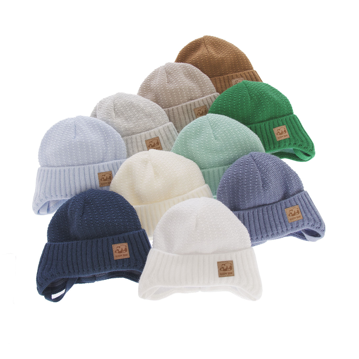 Berretto autunno/primavera bambino, crema, con lacci, Todi