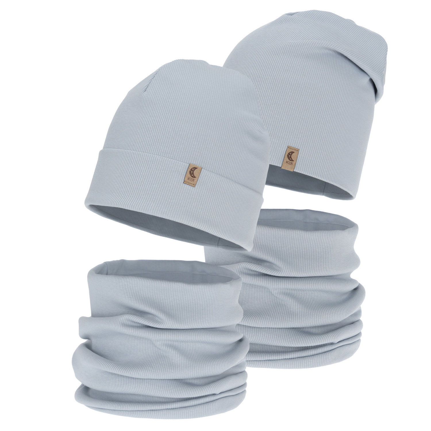 Set autunno/primavera bambina (berretto e scaldacollo), cotone, grigio, Bravura