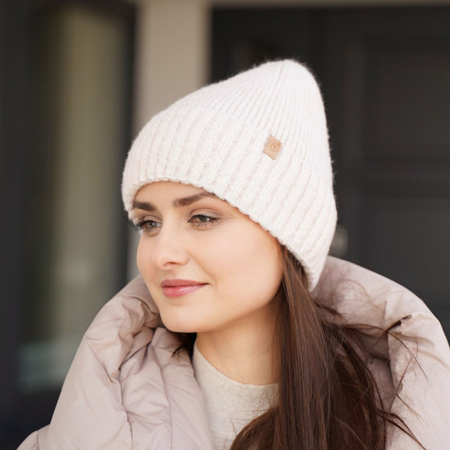 Berretto invernale donna, rosa, 100% Lana Merino, Alvara