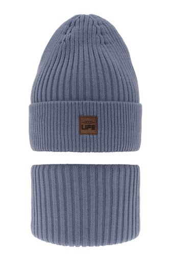 Set invernale bambino: berretto e scaldacollo, azzurro, Basilio