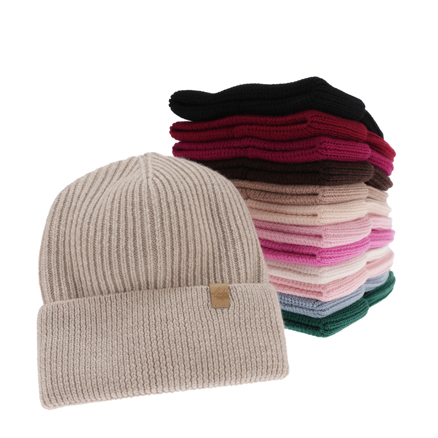 Berretto invernale donna, rosa, 100% Lana Merino, Isla