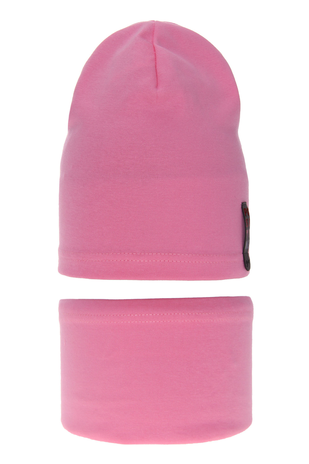 Set autunno/primavera bambina: berretto e scaldacollo, rosa, in cotone, Flores