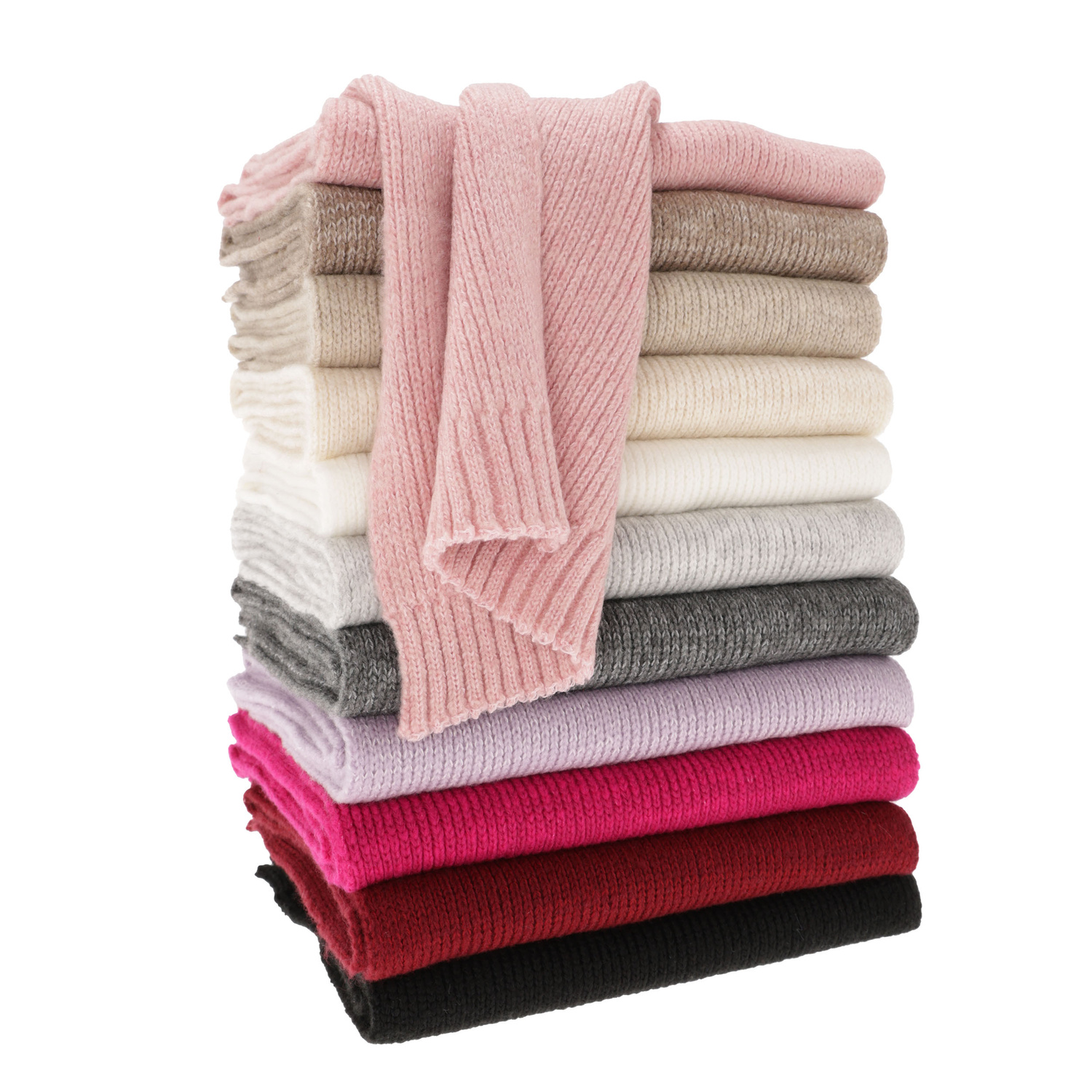 Sciarpa invernale donna, beige scuro, lana, Loretta