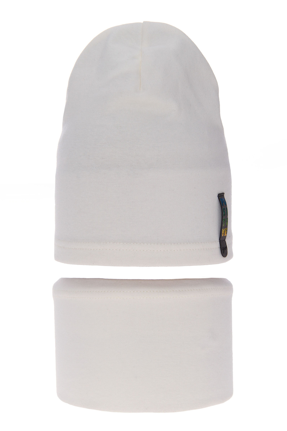 Set autunno/primavera bambina: berretto e scaldacollo, in cotone, crema, Flores