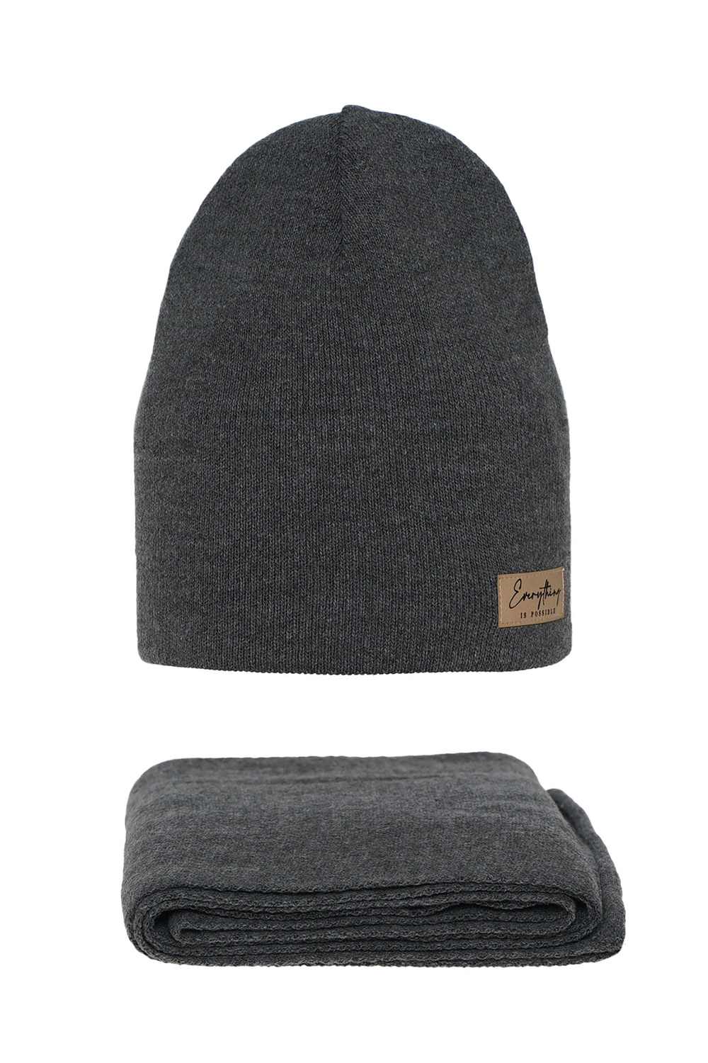 Set autunno/primavera donna: berretto e sciarpa, grigio, Zula