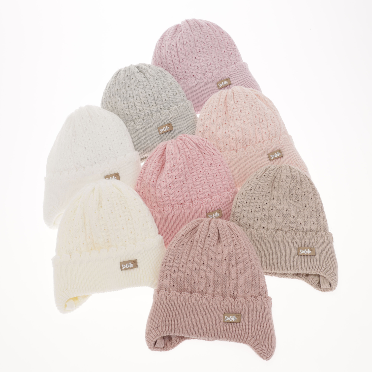 Berretto autunno/primavera bambina, rosa, con lacci, Tema