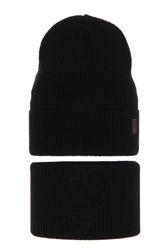 Set autunno/primavera bambino: berretto e scaldacollo, con cotone, nero, Dragon