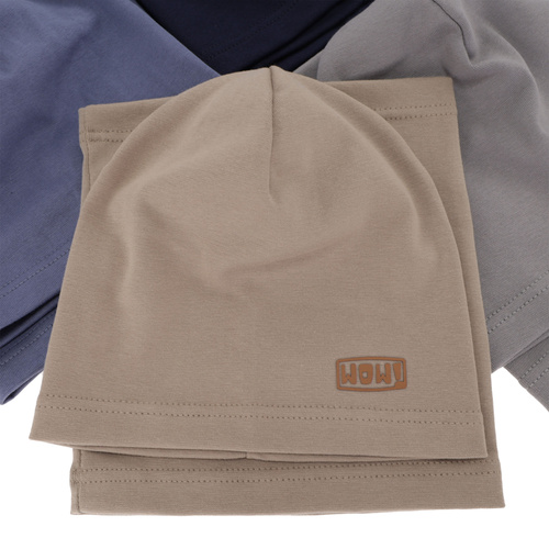Set autunno/primavera bambino: berretto e scaldacollo, khaki, cotone, Frizer