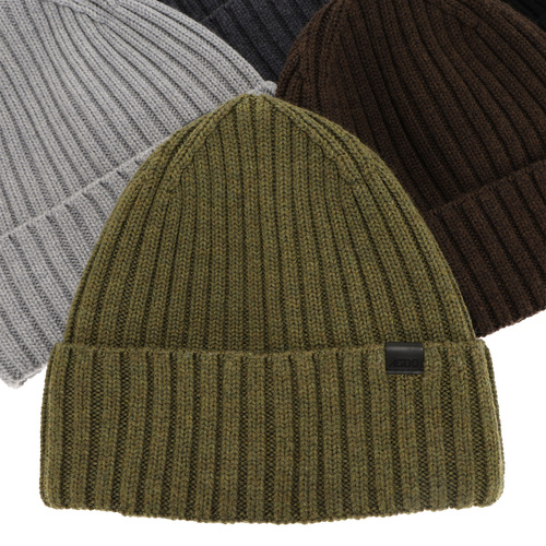 Berretto invernale uomo, grigio chiaro, 100% Lana Merino, Nathan