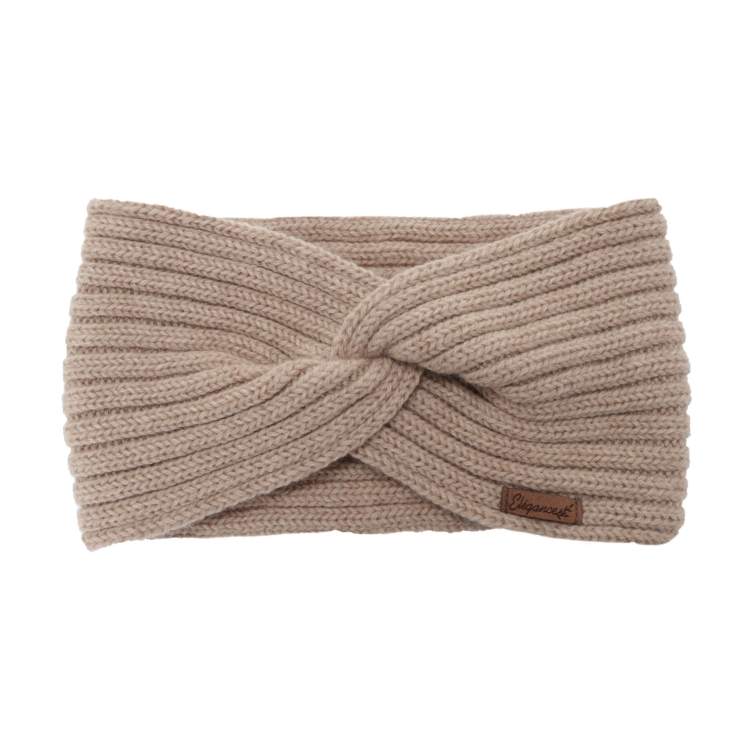 Fascia per capelli invernale donna, beige, 100% Lana Merino, Veka