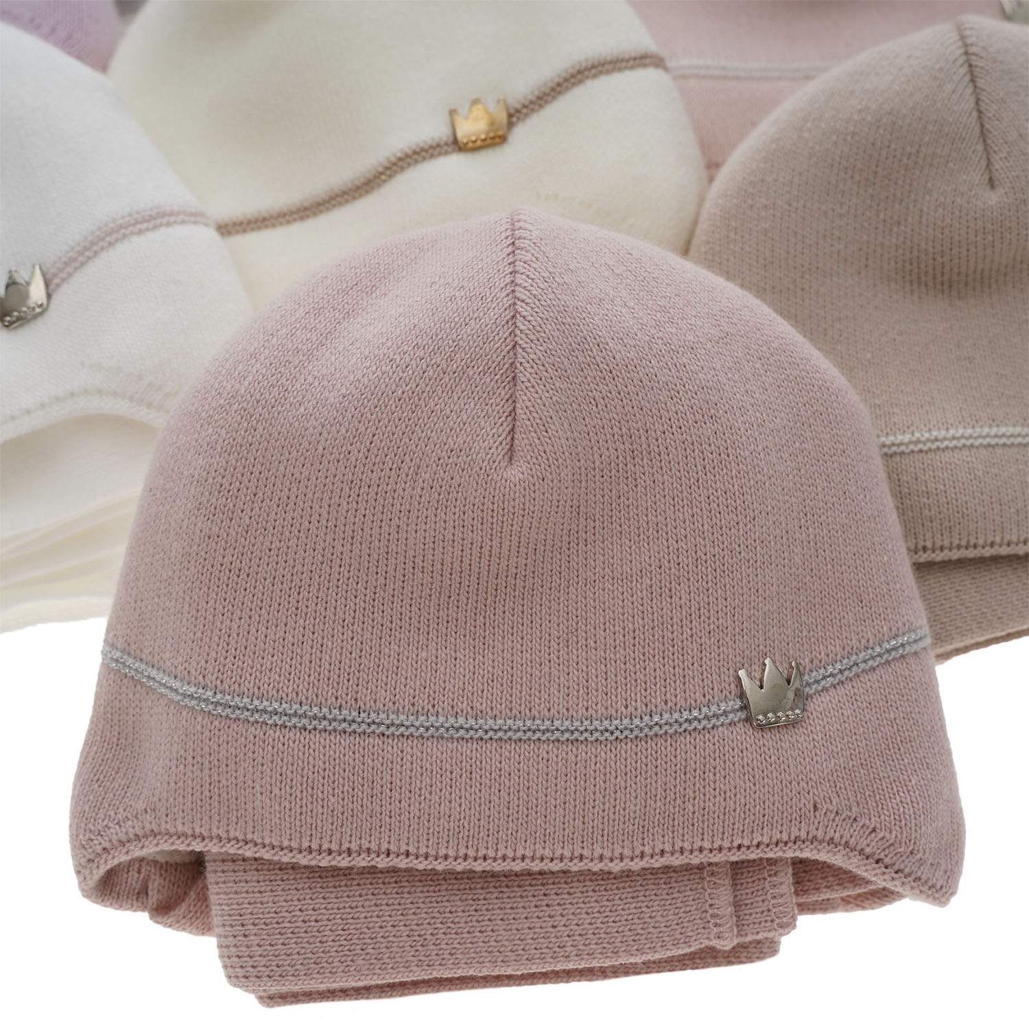 Set invernale bambina: berretto e sciarpa, beige, con lacci, Elina