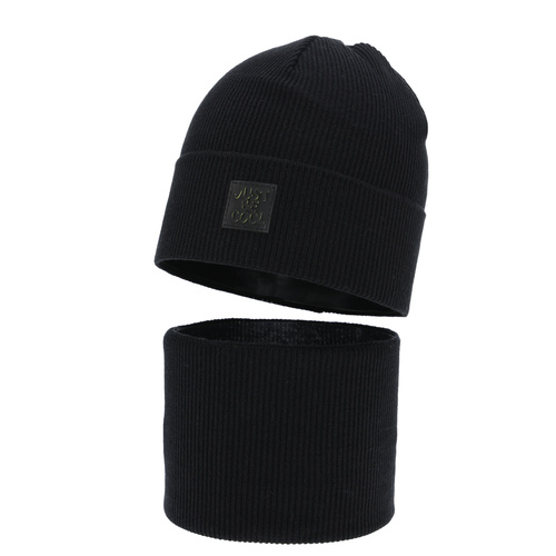 Set autunno/primavera bambino: berretto e scaldacollo, con cotone, grigio, Jonas