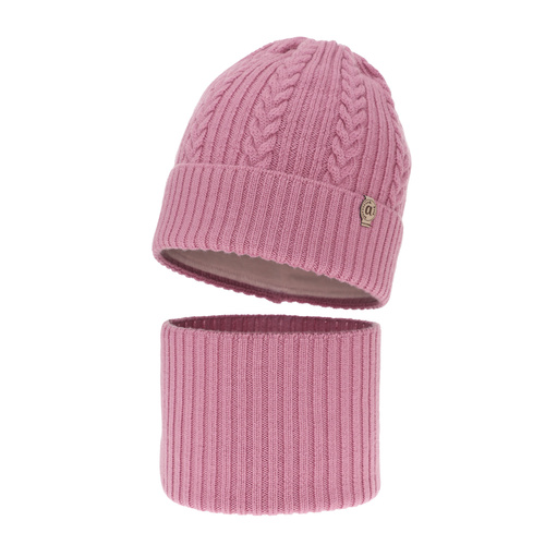 Set invernale bambina: berretto e scaldacollo, viola, 100% Lana Merino, Jenny