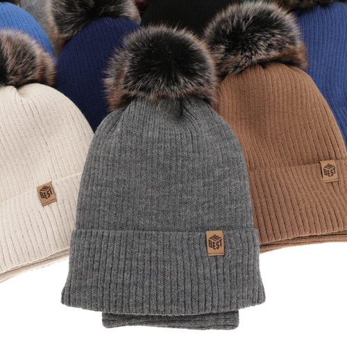 Set invernale bambino: berretto e scaldacollo, blu, con pompon, Wizar