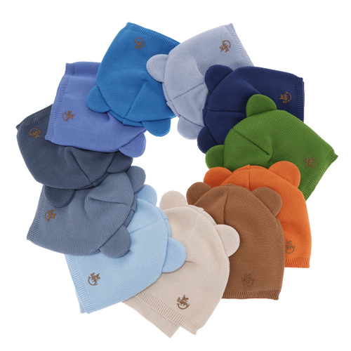 Set autunno/primavera bambino: berretto e scaldacollo, con cotone, arancione, con pompon, Ludvic