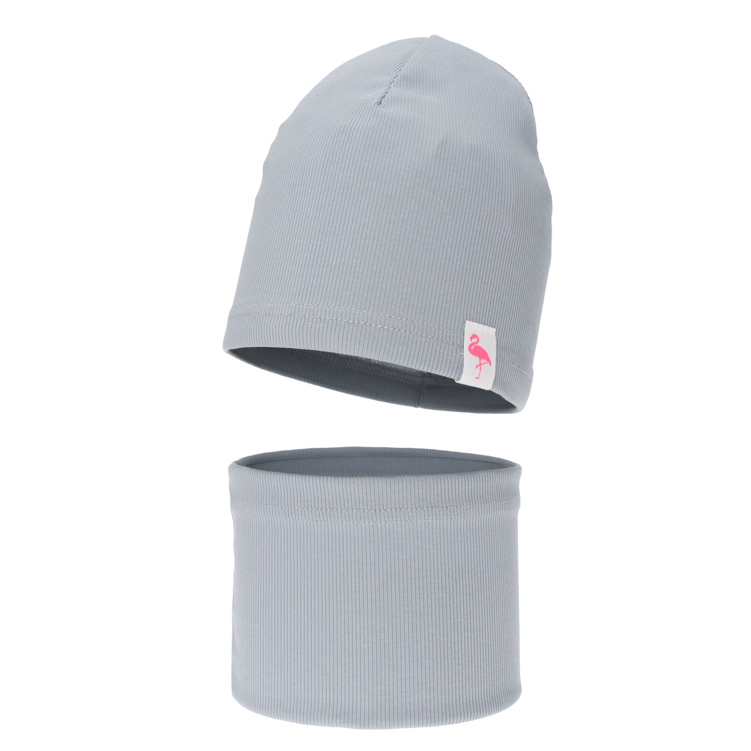 Set autunno/primavera bambina: berretto e scaldacollo, in cotone, grigio, Rumilla