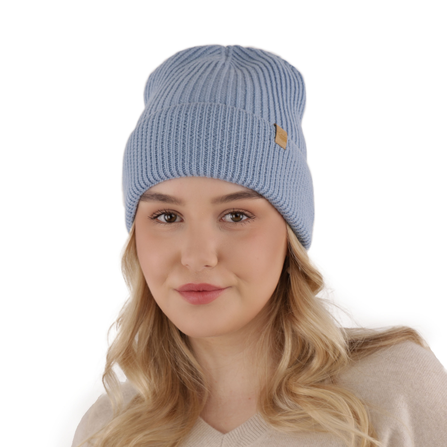 Berretto invernale donna, beige scuro, 100% Lana Merino, Isla