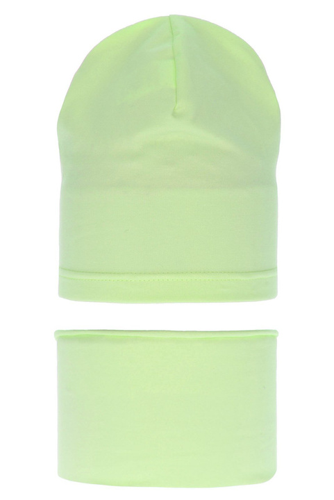 Set autunno/primavera bambina: berretto e scaldacollo, limone, in cotone, Hazelka