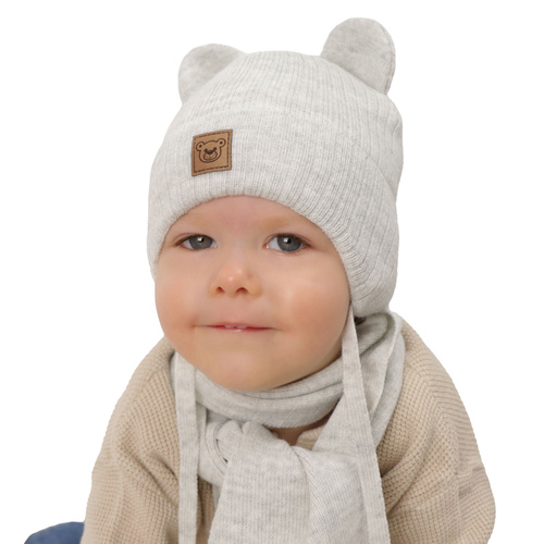 Set invernale bambino: berretto e sciarpa, azzurro, con lacci, Anthony