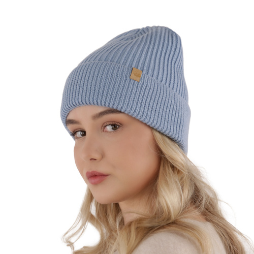 Berretto invernale donna, beige scuro, 100% Lana Merino, Isla