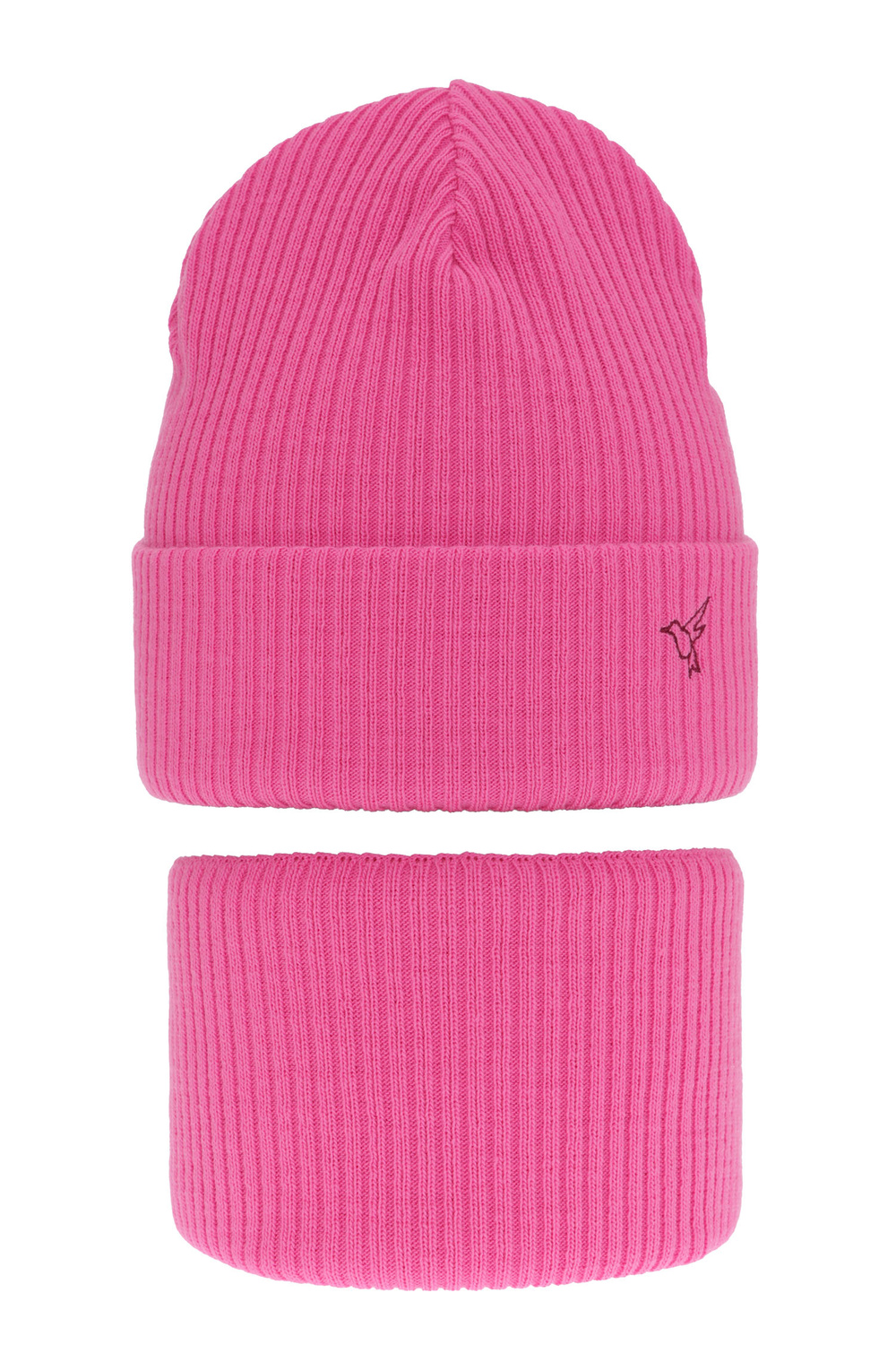 Set invernale bambina: berretto e scaldacollo, rosa, Rosetta