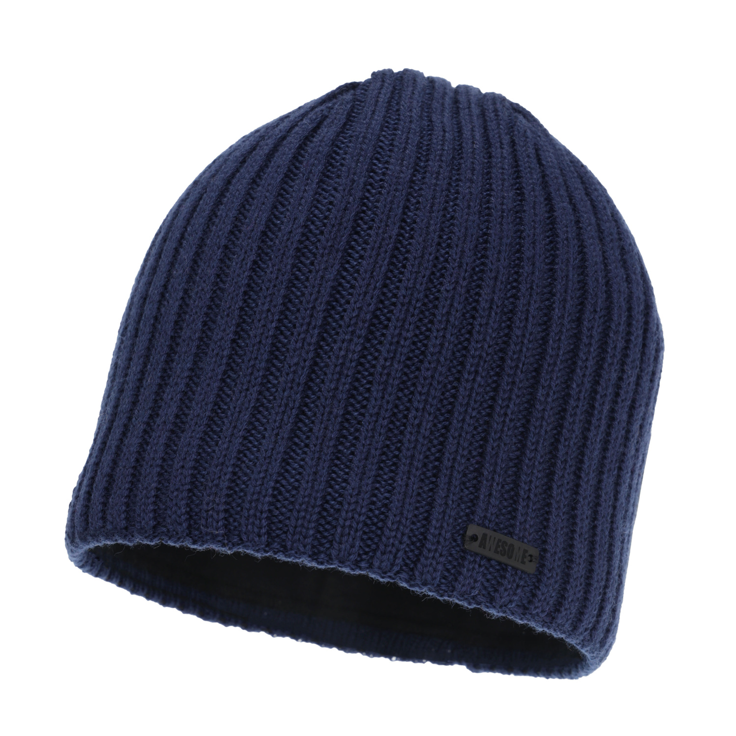 Berretto invernale uomo, blu navy, con lana merino, Adagio