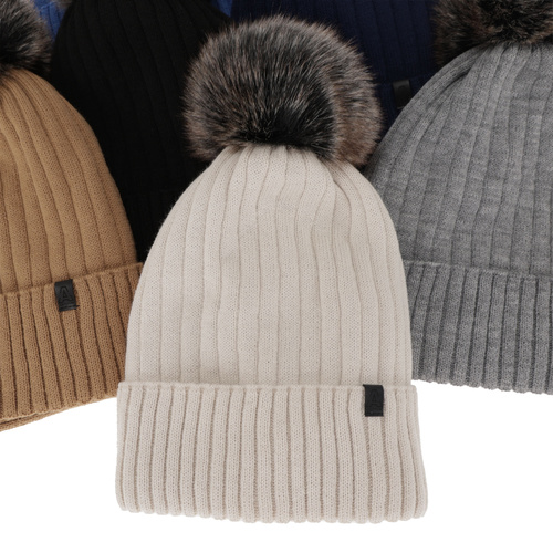 Set invernale bambino: berretto e scaldacollo, nero, con pompon, Relax