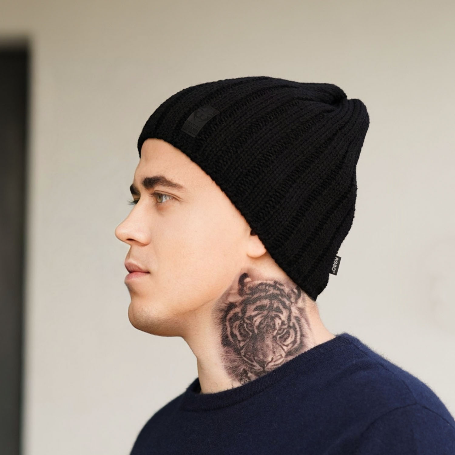 Berretto invernale uomo, nero, Derek