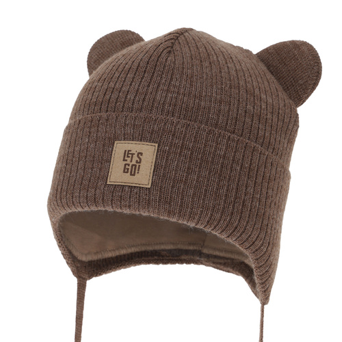 Cappello con paraorecchie autunnale, primaverile per ragazzo, marrone, Dewin