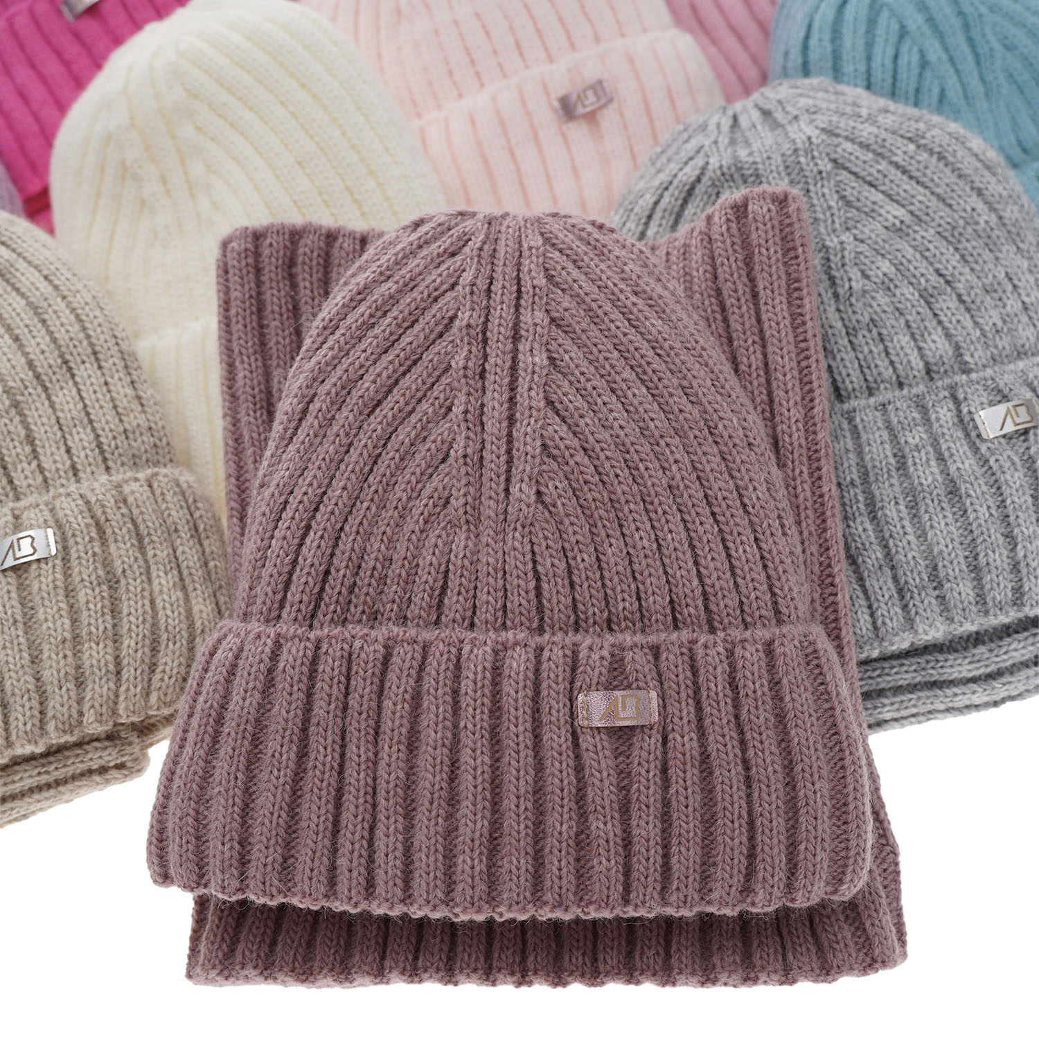 Set invernale bambina: berretto e scaldacollo, nero, Valentine