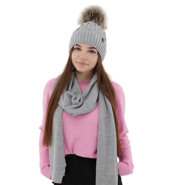 Sciarpa invernale donna, grigia, Agora